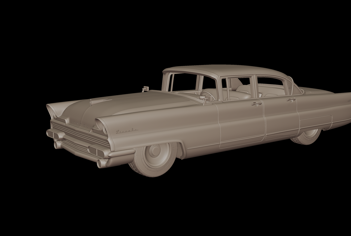 Lincoln Premiere sedan 1956 3d print model