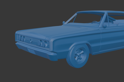 STL FILE Dodge Charger RTF9 1966 3D PRINT MODEL - ARTISTIT