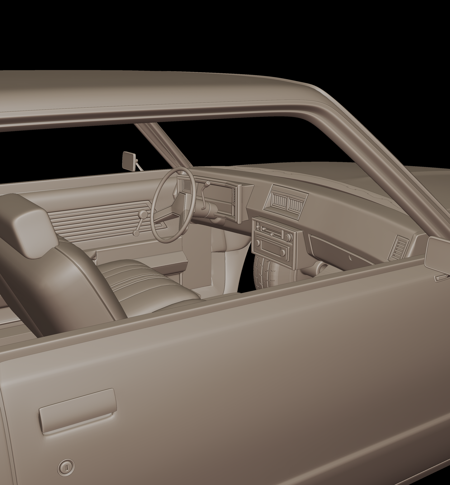chevrolet malibu classic 1980 two doors 3d print model