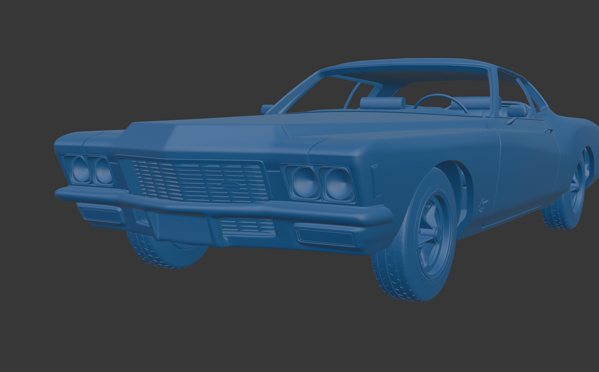 BUICK RIVIERA 1971 3D PRINT MODEL