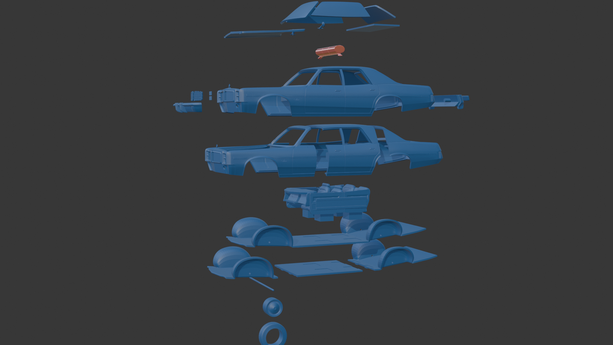 DODGE MONACO POLICE 1977 3D PRINT MODEL
