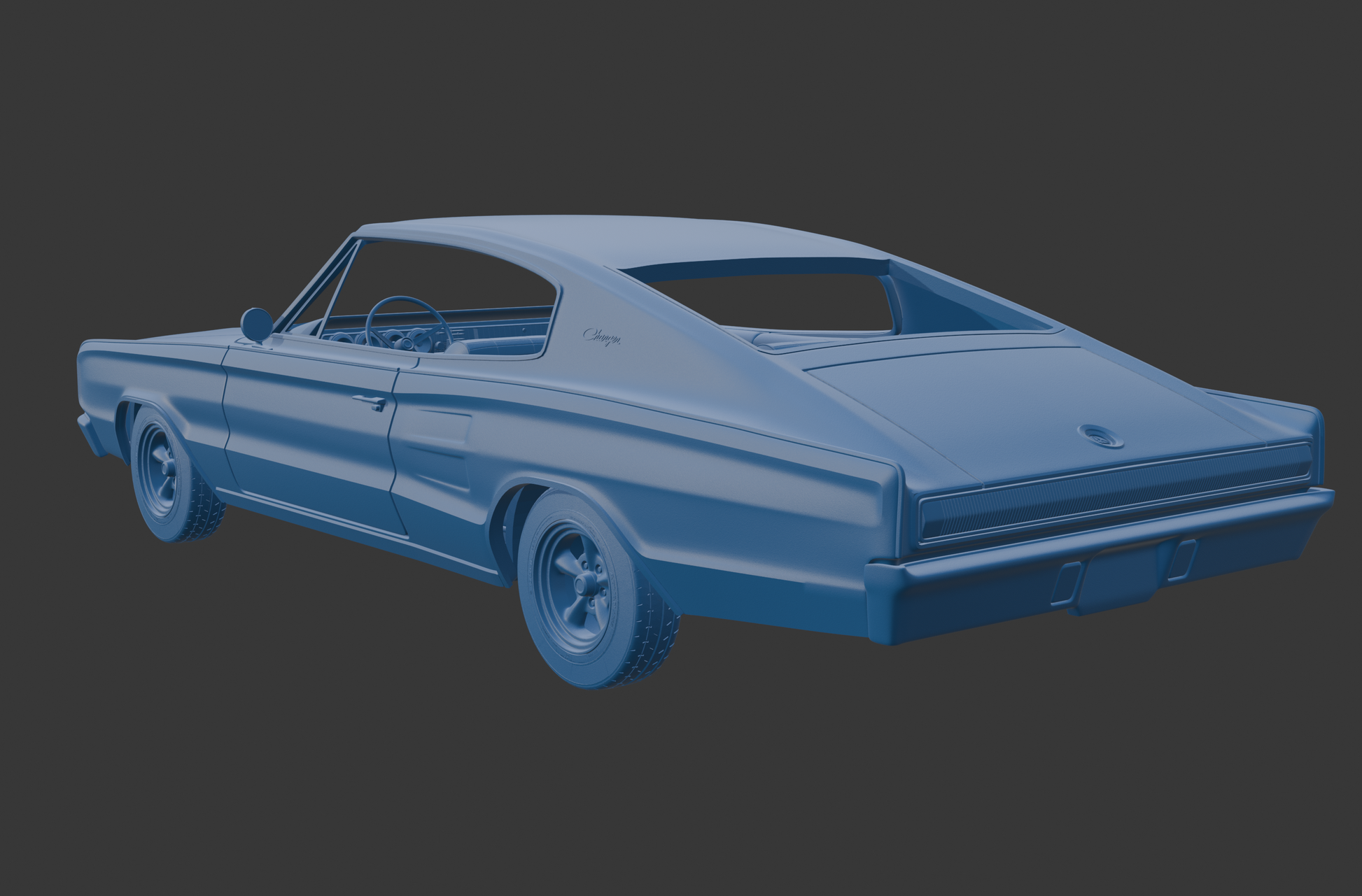 STL FILE Dodge Charger RTF9 1966 3D PRINT MODEL - ARTISTIT