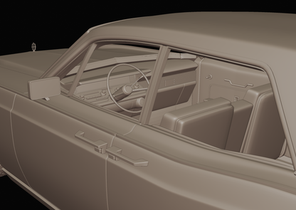 STL FILE Lincoln Continental 1968 3d print model - ARTISTIT