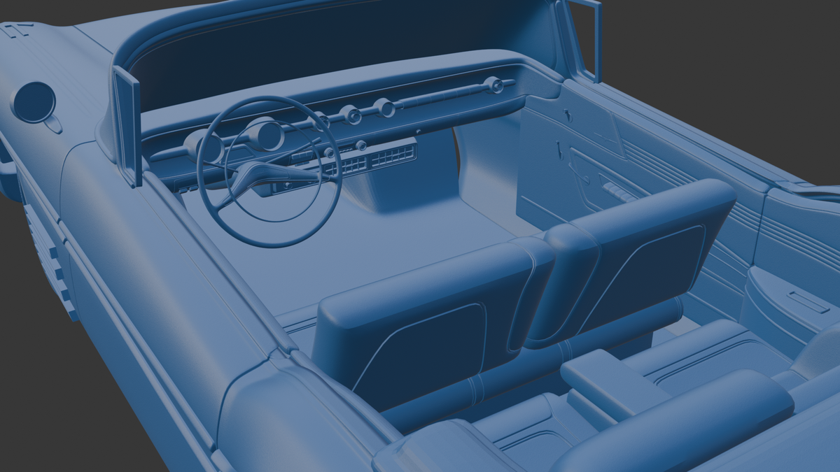 Pontiac Bonneville convertible 1958 3D PRINT MODEL