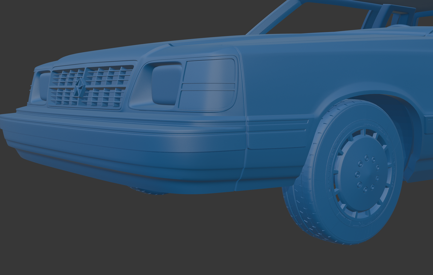 Dodge Aries K Sedan 1988 two doors 3D PRINT MODEL