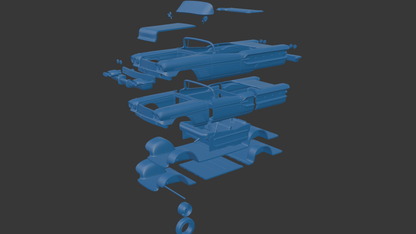 Pontiac Bonneville convertible 1958 3D PRINT MODEL
