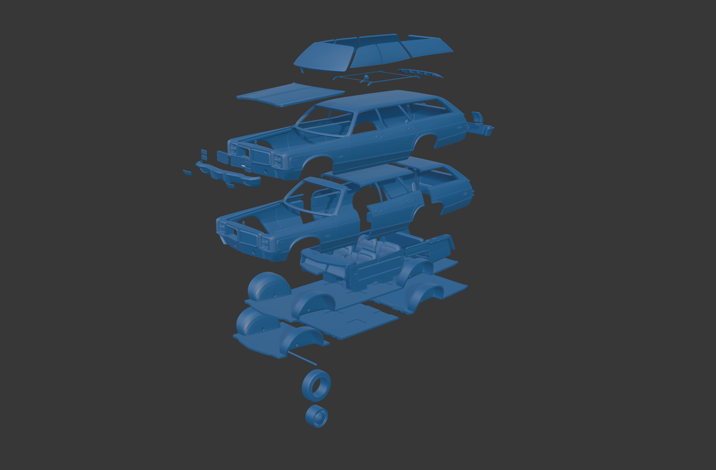 Dodge Monaco Station Wagon 1977 3D PRINT MODEL