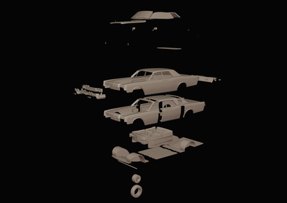 STL FILE Lincoln Continental 1968 3d print model - ARTISTIT