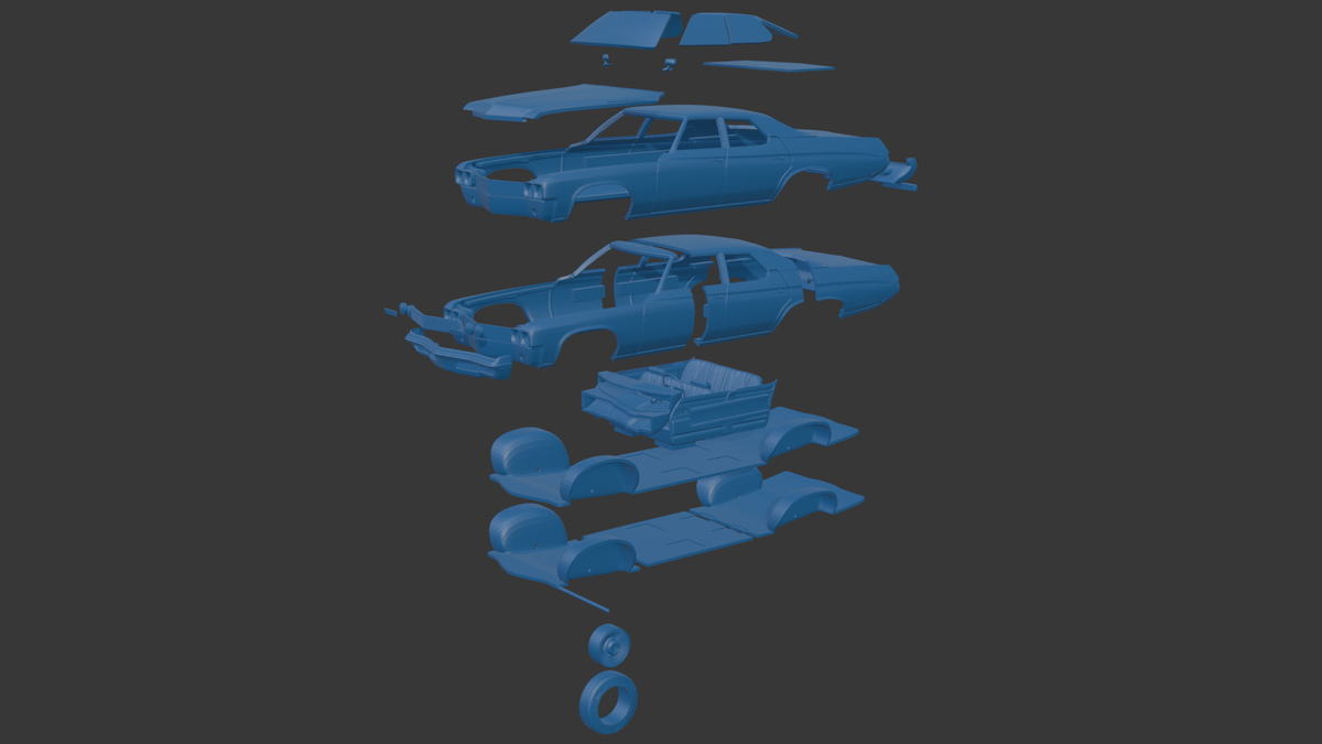 ‏‏Buick LeSabre 1972 four doors 3D PRINT MODEL
