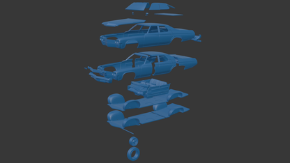 ‏‏Buick LeSabre 1972 four doors 3D PRINT MODEL