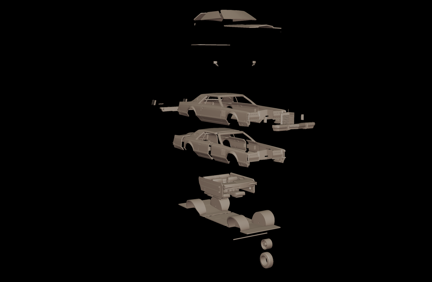 Lincoln Continental Mark V 1977 3d print model