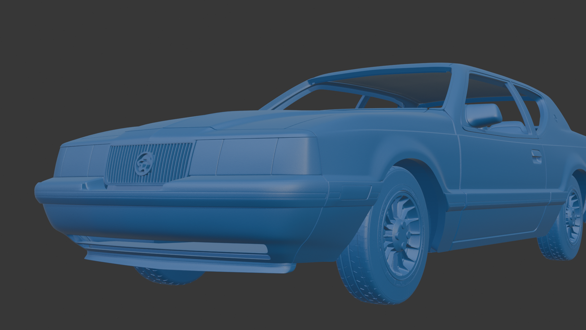 STL FILE Mercury Cougar 1988 3D PRINT MODEL - ARTISTIT