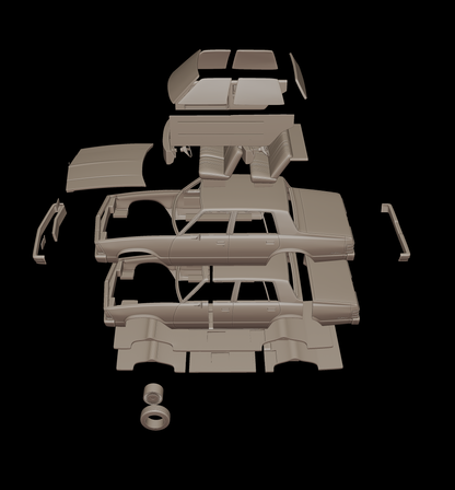 STL FILE chevrolet malibu classic 1980 four doors 3d print model - ARTISTIT