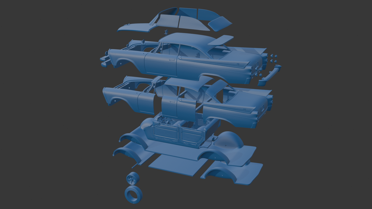 DODGE CORONET LANCER 1957 TWO DOORS 3D PRINT MODEL