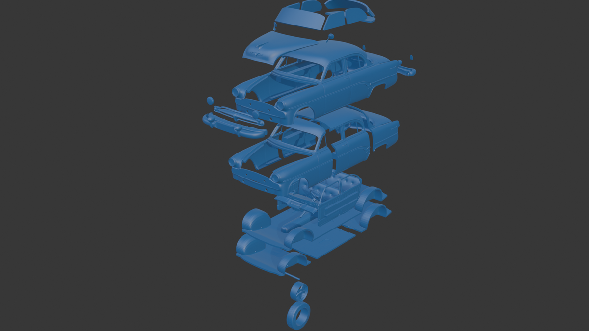 DODGE CORONET 1954 TWO DOORS 3D PRINT MODEL