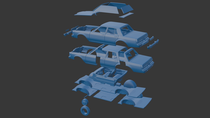‏‏Dodge Diplomat 1980 four-door 3D PRINT MODEL
