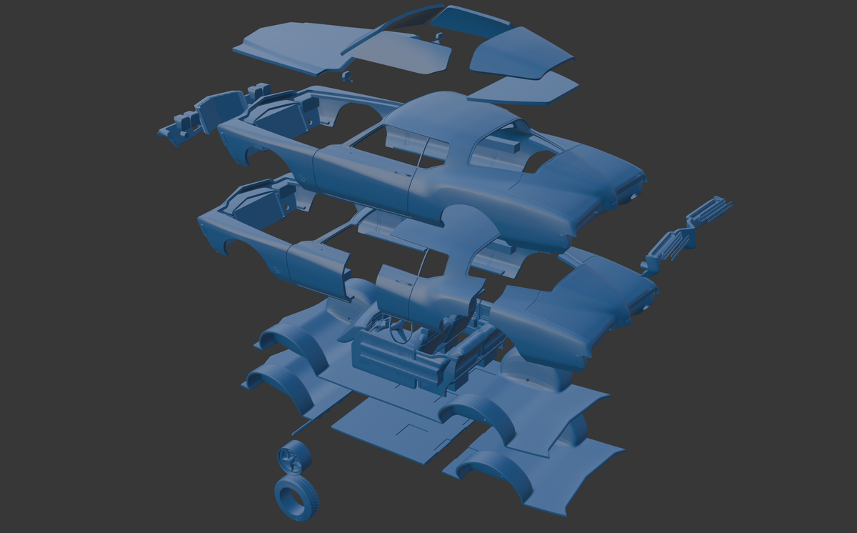 BUICK RIVIERA 1971 3D PRINT MODEL