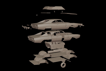 DODGE Charger RT 1969 3D PRINT MODEL
