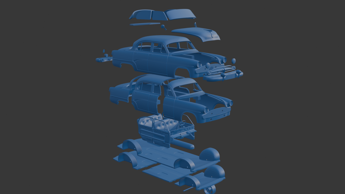 DODGE CORONET 1954 FOUR DOORS 3D PRINT MODEL