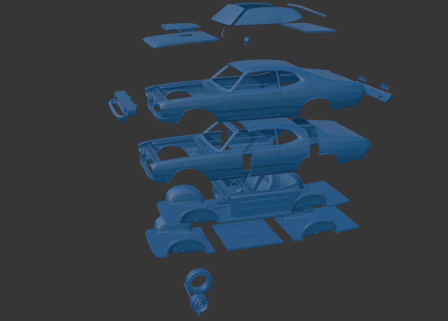 DODGE DART DEMON 340 1972 3D PRINT MODEL