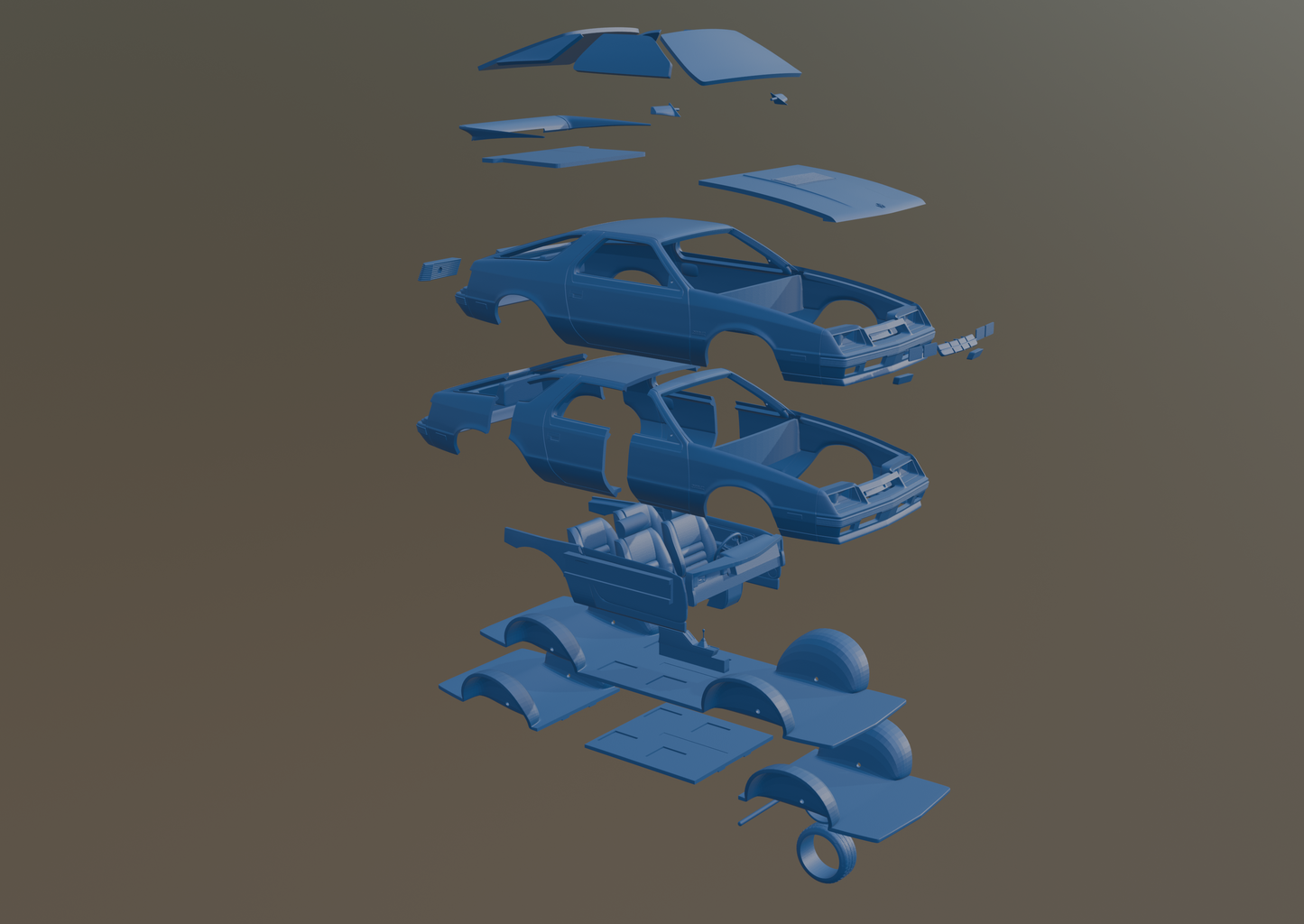 DODGE DAYTONA 1984 3D PRINT MODEL