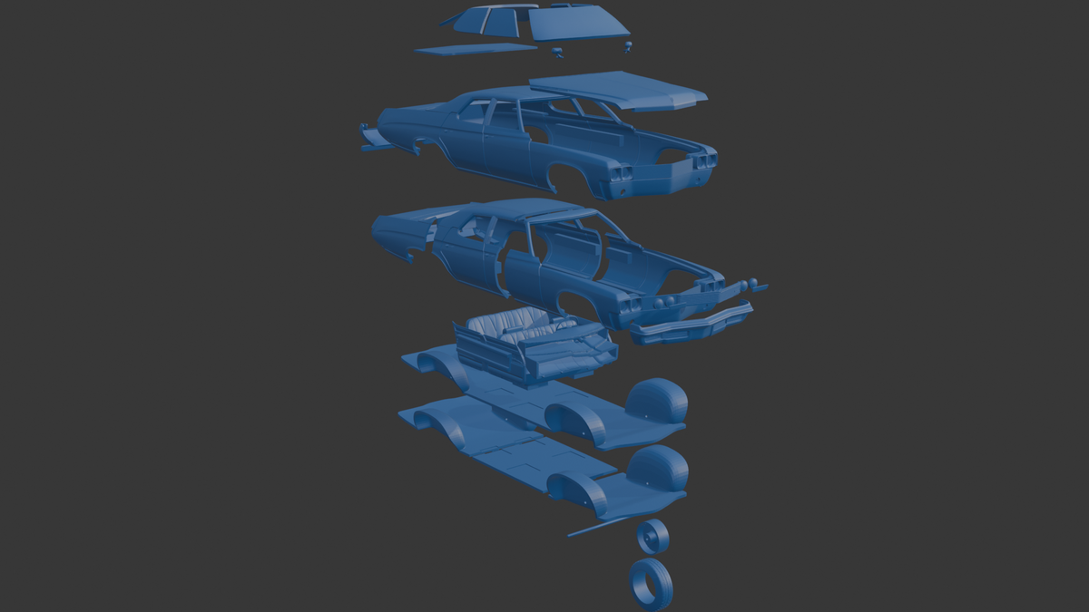 ‏‏Buick LeSabre 1972 four doors 3D PRINT MODEL