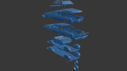 ‏‏Buick LeSabre 1972 four doors 3D PRINT MODEL