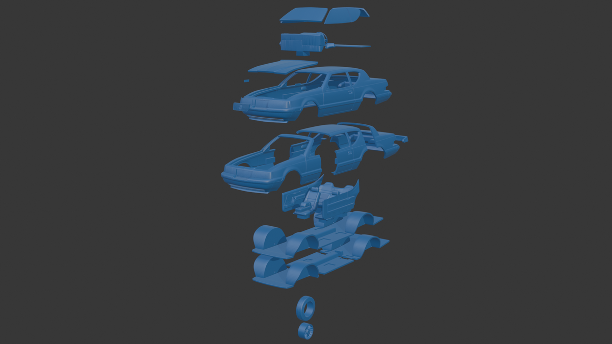 STL FILE Mercury Cougar 1988 3D PRINT MODEL - ARTISTIT