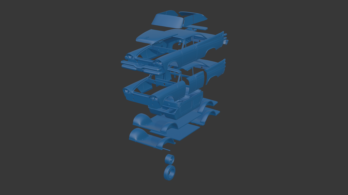 DODGE CORONET LANCER 1957 TWO DOORS 3D PRINT MODEL