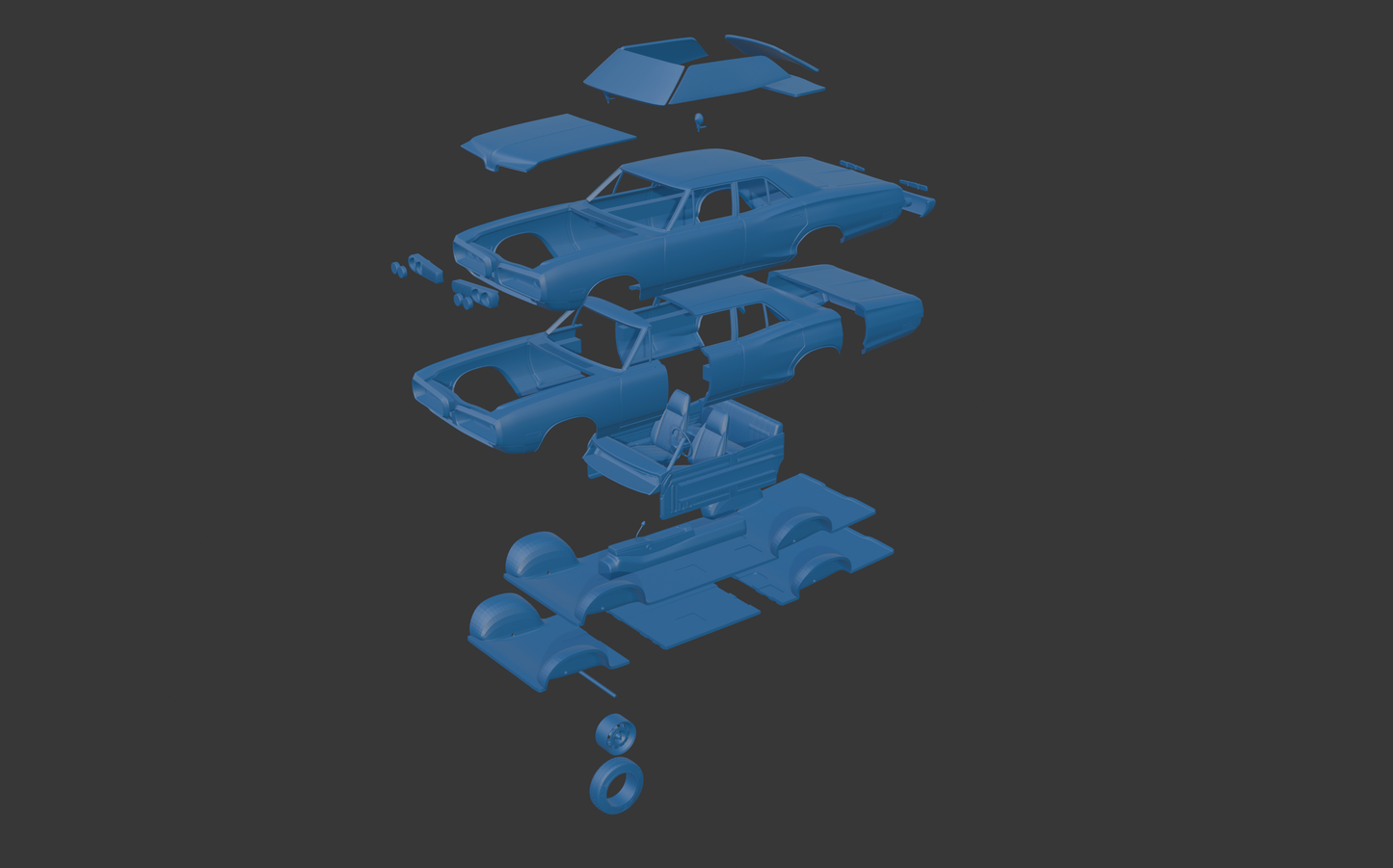 Dodge Coronet 1970 FOUR-DOOR 3D PRINT MODEL