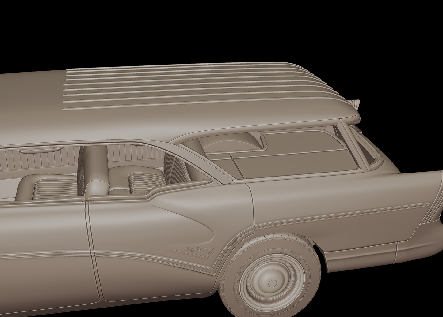 Buick Century Caballero Wagon 1957 3d print model