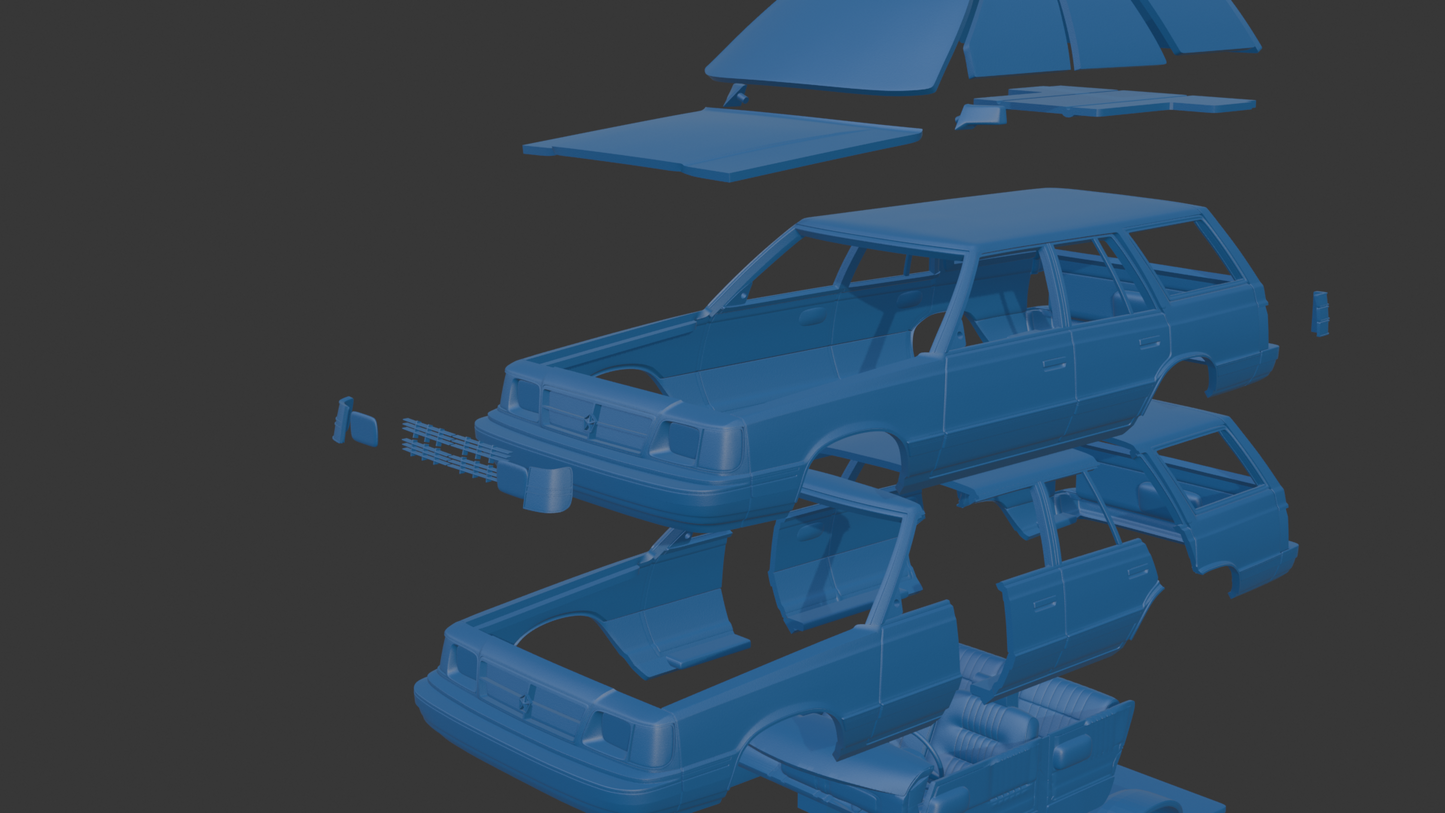 Dodge Aries K 1987 WAGON 3D PRINT MODEL