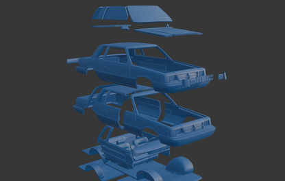 Dodge Aries K Sedan 1988 two doors 3D PRINT MODEL