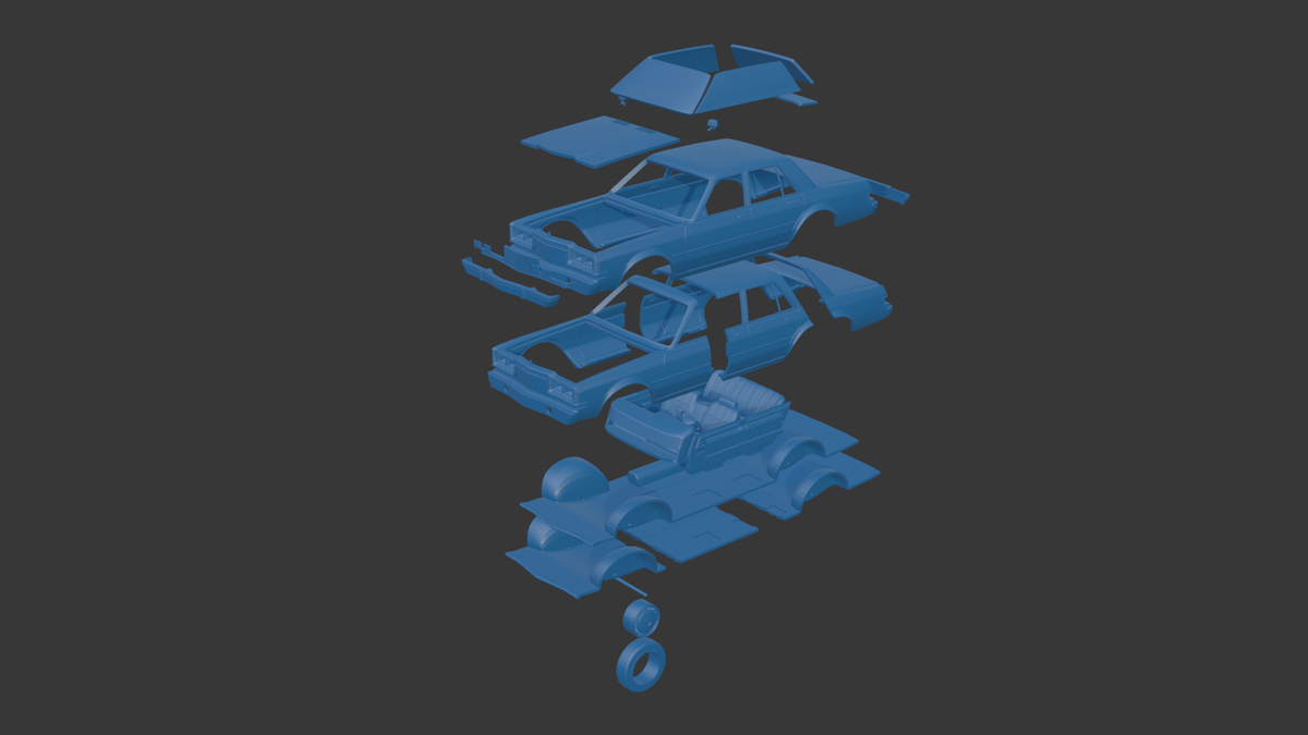 ‏‏Dodge Diplomat 1980 four-door 3D PRINT MODEL