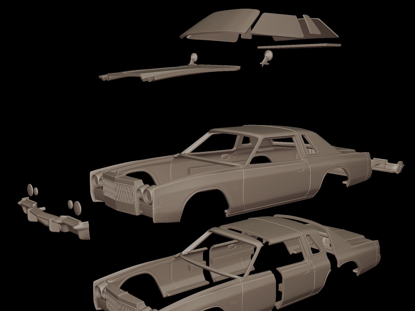 crysler cordoba 1975 3d print model