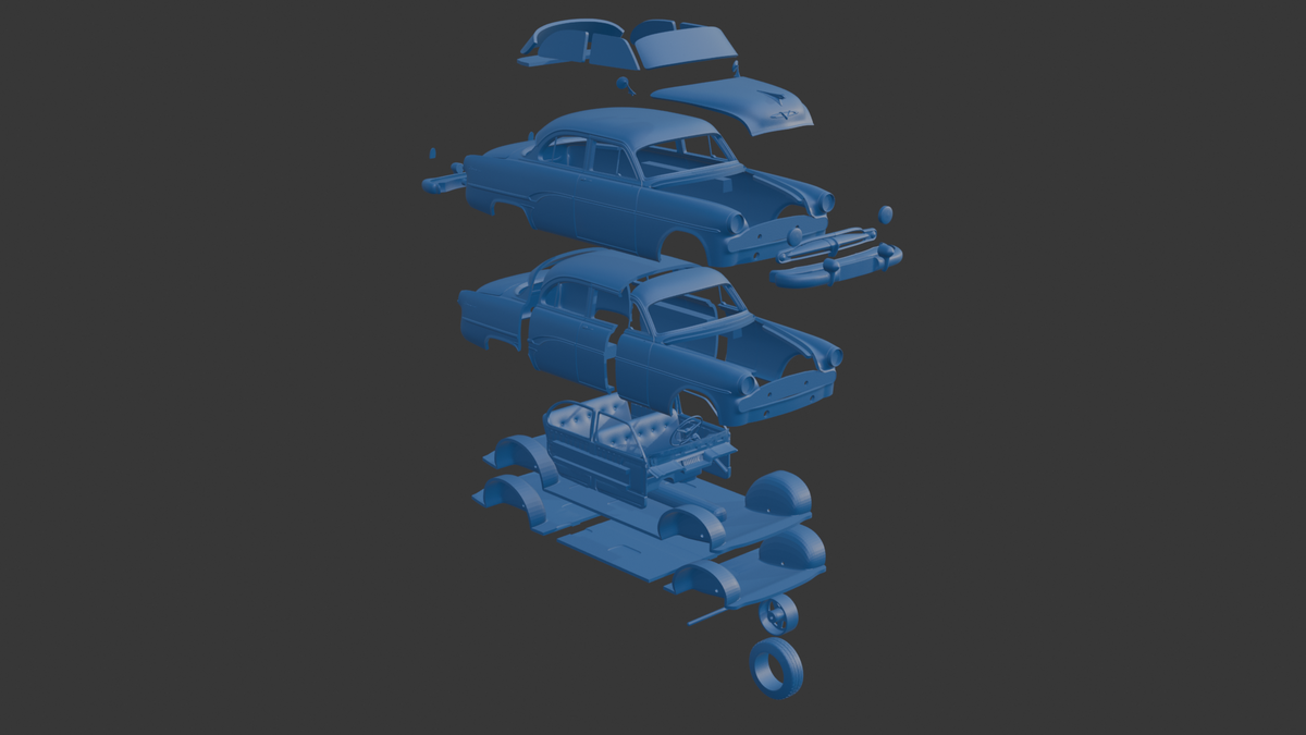 DODGE CORONET 1954 TWO DOORS 3D PRINT MODEL