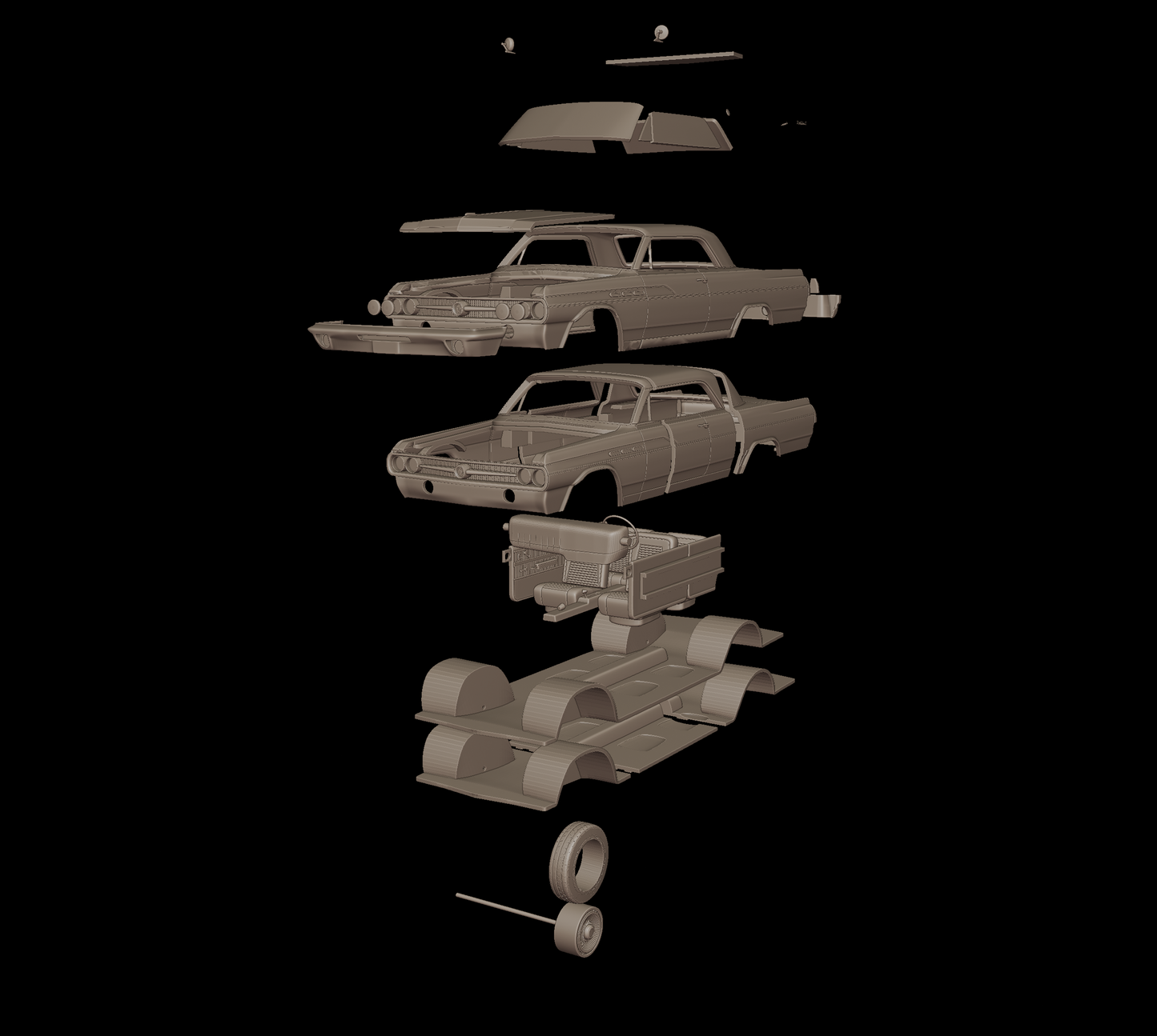 STL FILE buick wildcat 1963 3d print model - ARTISTIT