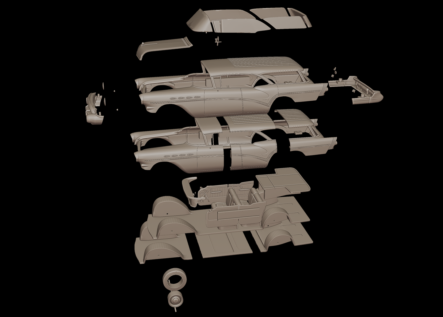 Buick Century Caballero Wagon 1957 3d print model