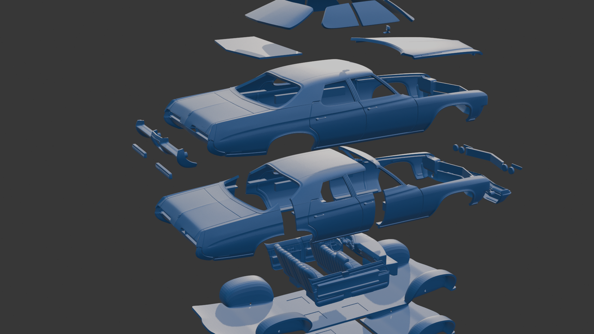 ‏‏Buick LeSabre 1972 four doors 3D PRINT MODEL