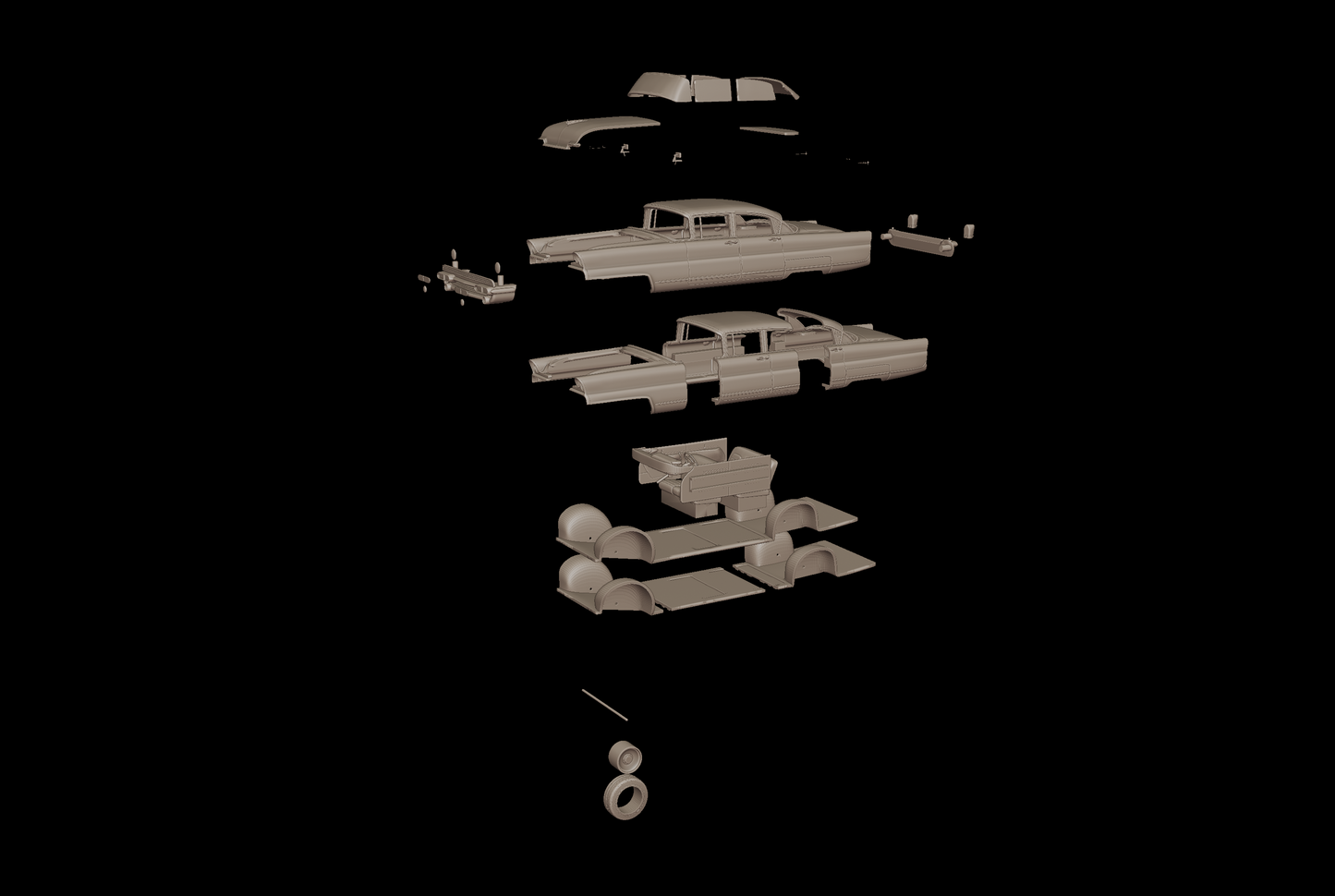 Lincoln Premiere sedan 1956 3d print model