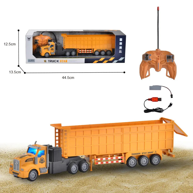 STL FILE 1/48 Scale RC Truck - Heavy-Duty Remote Control Semi-Trailer Construction Electric Truck with Big Dump Trailer - Toy Cars and Trucks for Boys - Perfect Gift for Adventure Enthusiasts - ARTISTIT