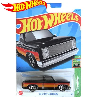 Hot Wheels 2023 Original HW SLAMMED 1/64 Diecast Car - Miniature Model of '83 Chevy Silverado (C4982-191/250), Perfect Boys' Toy and Gift for Car Enthusiasts!
