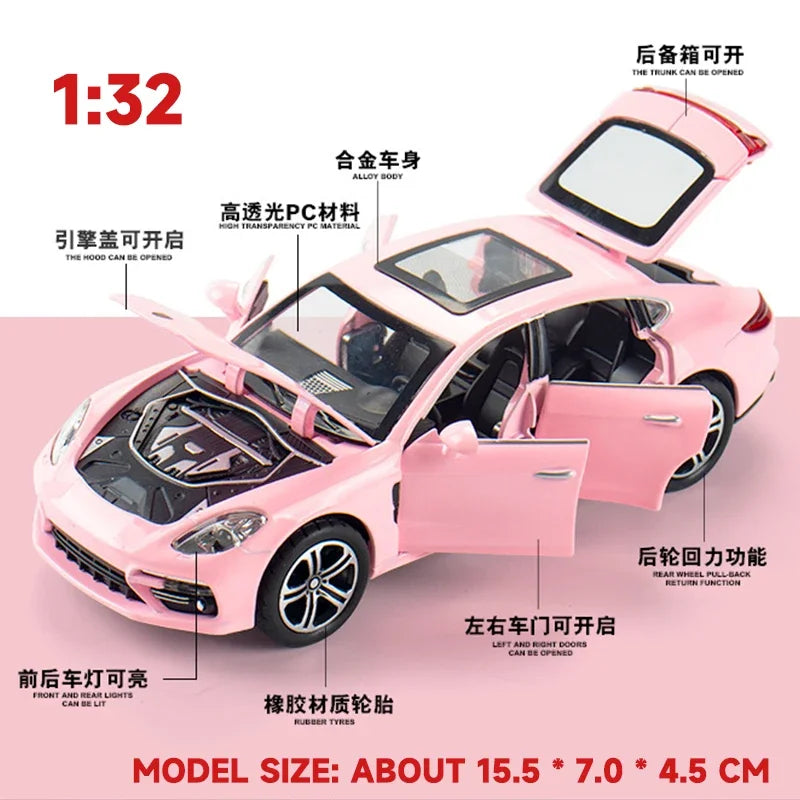 1:32 Handmade Metal Simulation Car Model - Porsche Panamera - Exquisite Model Car for Children - Boy Toy for Car Enthusiasts and Vehicle Simulation Play
