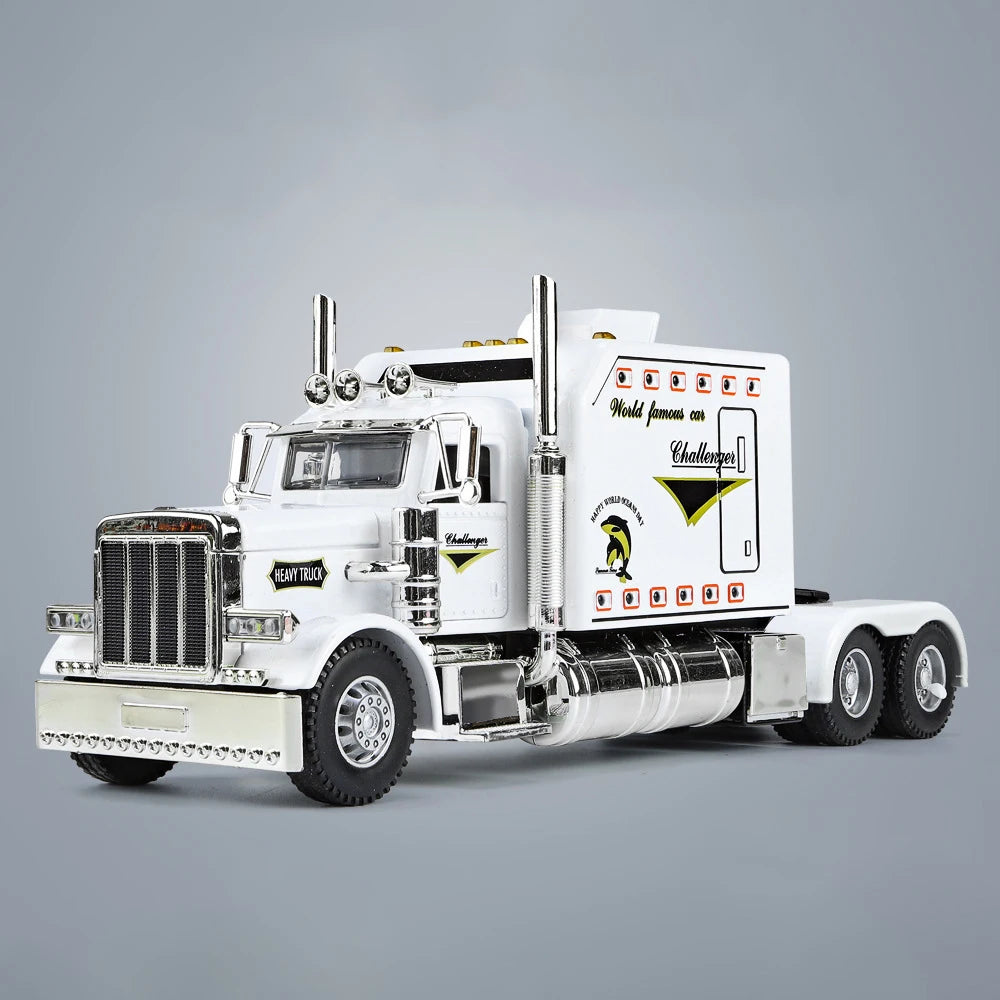 Peterbilt 389 Tractors Truck 1:24 Scale Alloy Model - Diecast Metal Casting with Sound and Light - Car Toy for Children - Realistic Vehicle Experience
