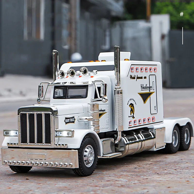 STL FILE Peterbilt 389 Tractors Truck 1:24 Scale Alloy Model - Diecast Metal Casting with Sound and Light - Car Toy for Children - Realistic Vehicle Experience - ARTISTIT