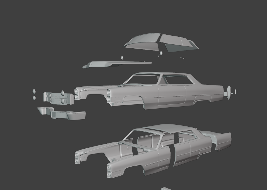 1966 cadillac coupe de ville 3d print model