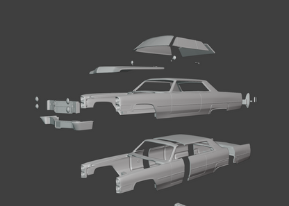 STL FILE 1966 cadillac coupe de ville 3d print model - ARTISTIT