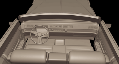 STL FILE cadillac deville sedan 1975 4 doors 3d print model - ARTISTIT