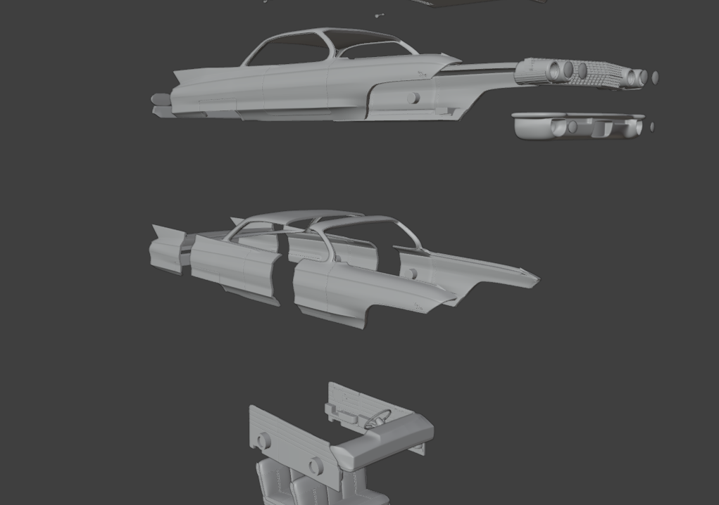 1961 cadillac coupe de ville 3d print model