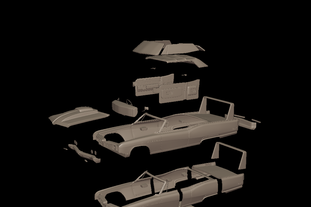 custom Buick Electra 225 1968 convertible 3d print model